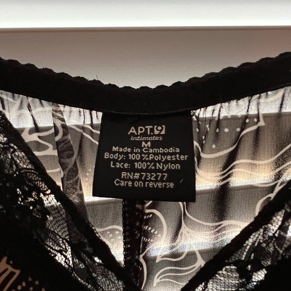 Apt 9 Babydoll Teddy and Robe, size M Black & White - Picture 6 of 13